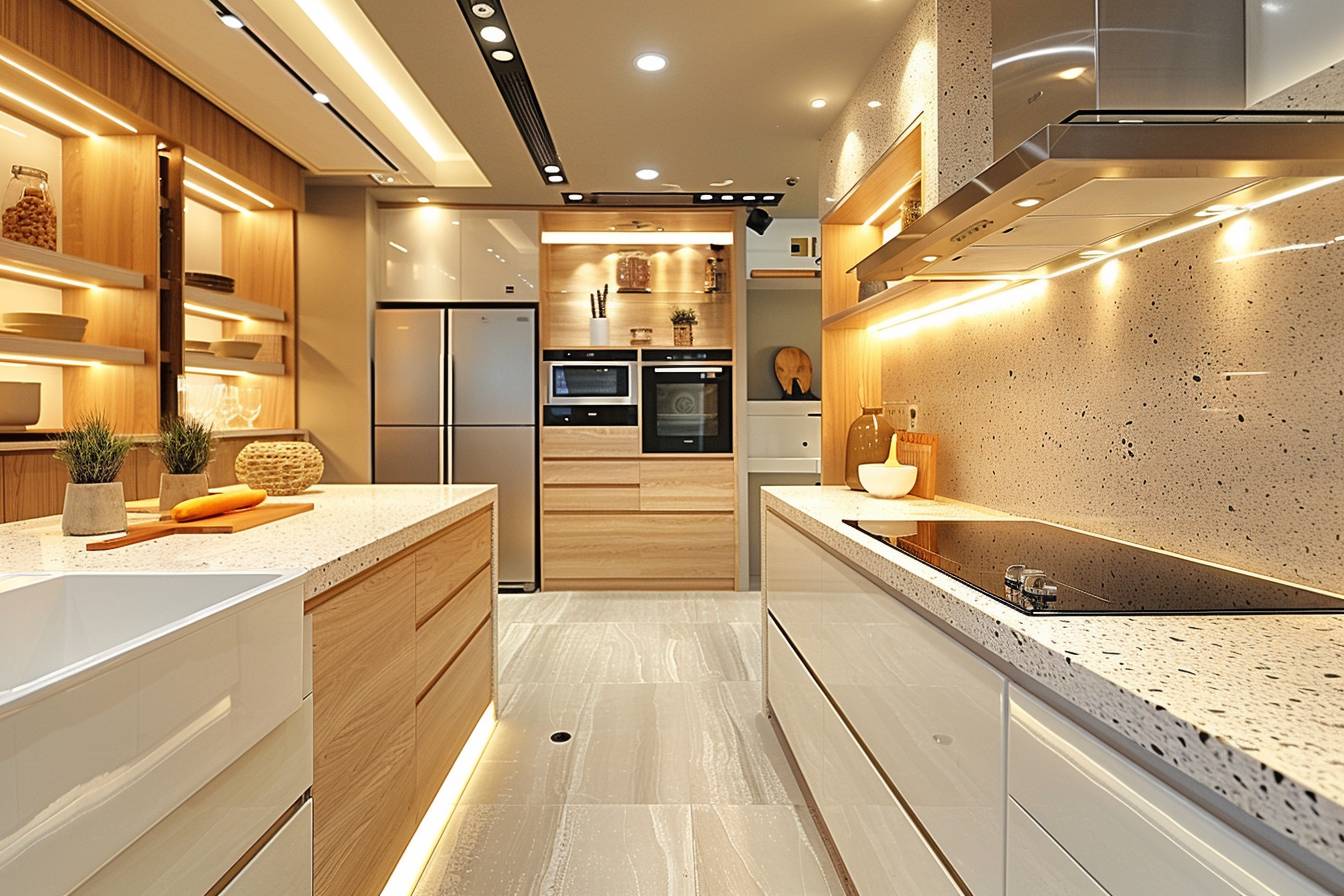 Cuisine moderne avec accessoires mal placés