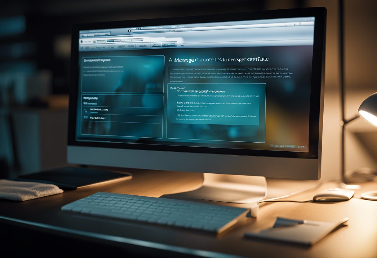 certificat SSL sur un ordinateur avec un site web