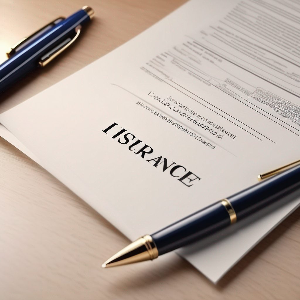 Contrat d'assurance et stylo posés sur un bureau