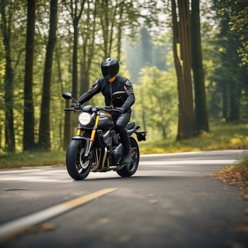 Motard s'entraînant sur un parcours balisé